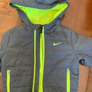 12M Gray/Green Nike Puffer Coat